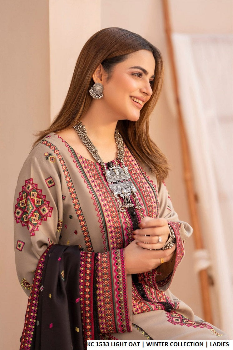 Pakistani women's light oat silk short shirt back view