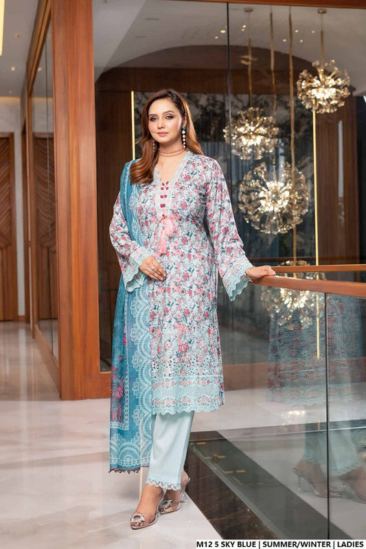 Pakistani women's lawn A-Line printed casual shirt side view