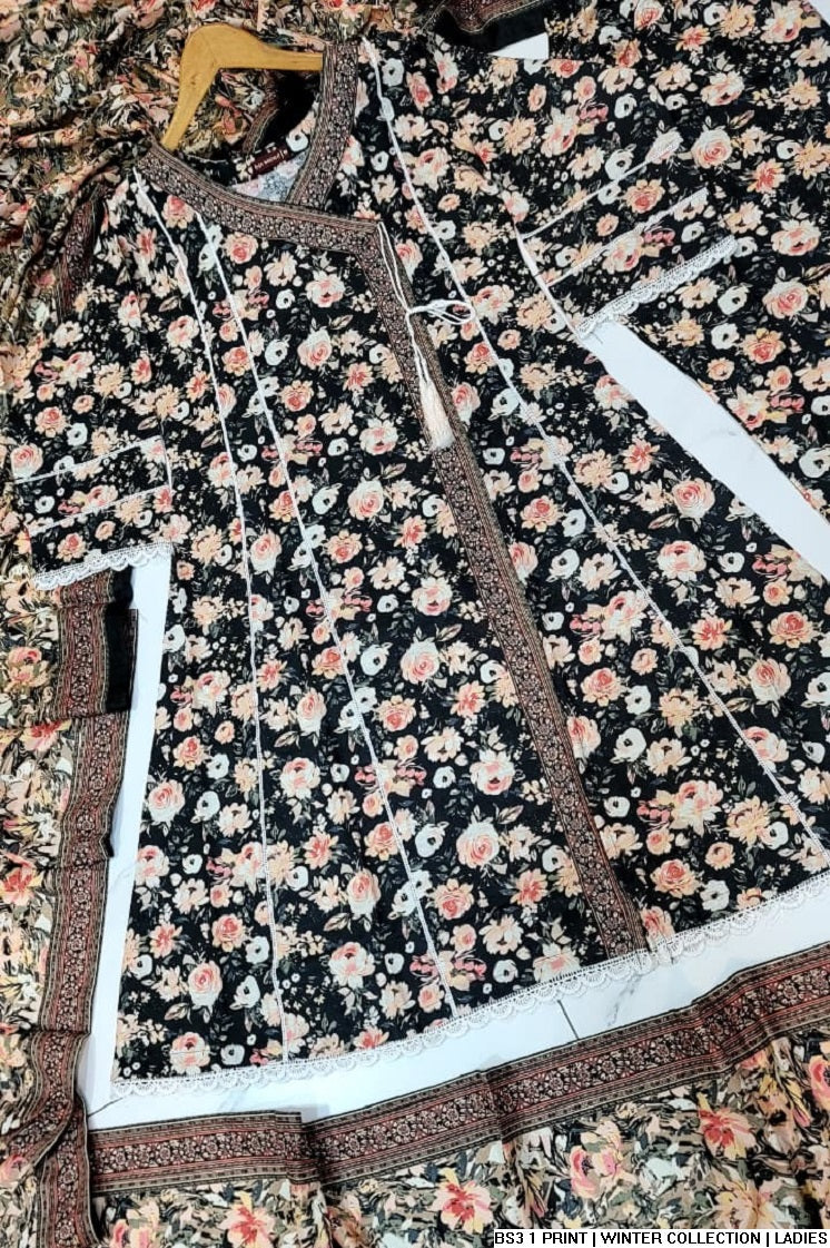 Pakistani women's lawn A-Line printed casual outfit full view