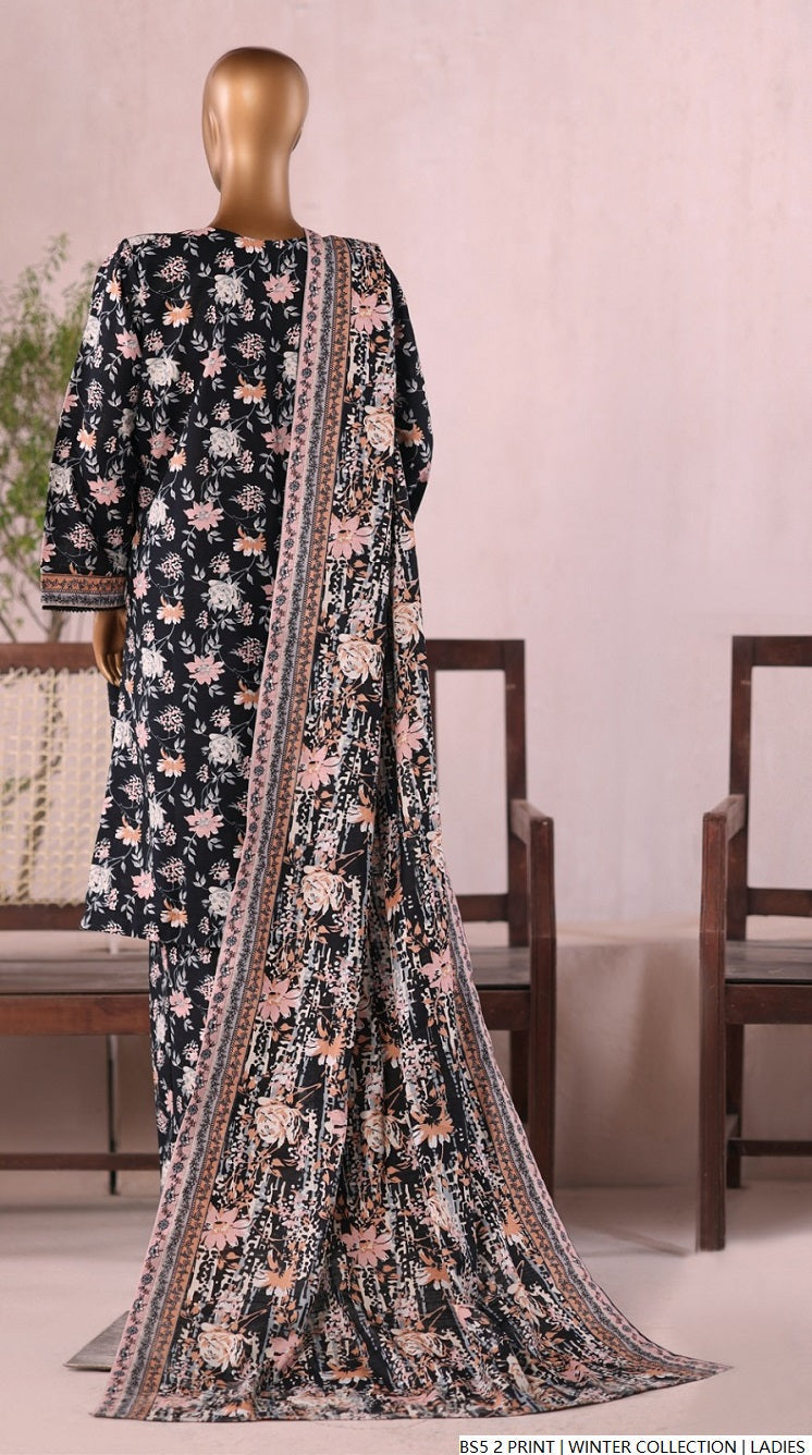 Pakistani women's lawn A-Line printed casual outfit back view