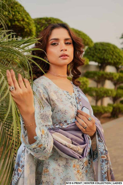 Pakistani women's lawn A-Line printed casual shirt side view
