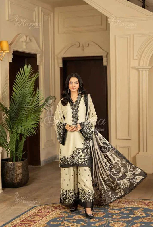 Silk short shirt farshi shalwar skin - Pakistani women's traditional formal outfit front view