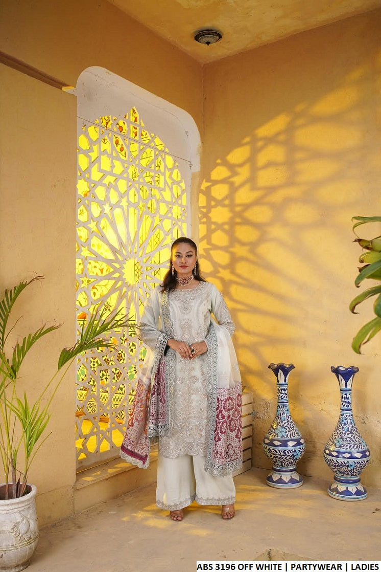 ABS 3196 Pakistani women's chiffon outfit full view