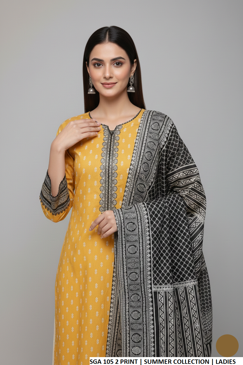 Pakistani women's lawn straight printed casual shirt side view