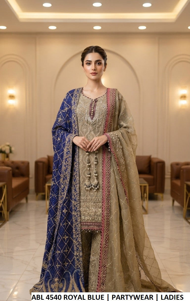 ABL 4540 ROYAL BLUE  | DOUBLE DUPATTA