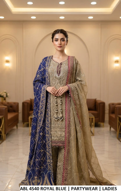 ABL 4540 ROYAL BLUE  | DOUBLE DUPATTA