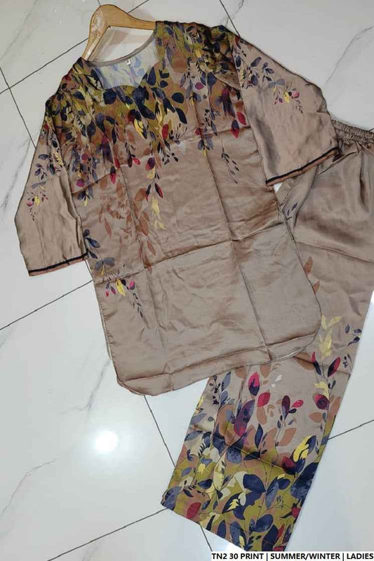 Pakistani women's lawn 2-piece printed casual suit side view