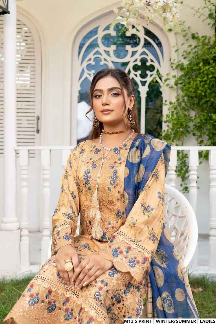 Pakistani women's lawn A-Line printed casual shirt side view