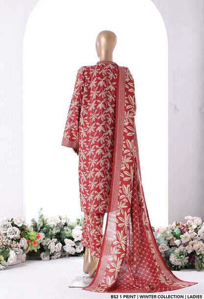 Pakistani women's lawn A-Line printed casual outfit back view