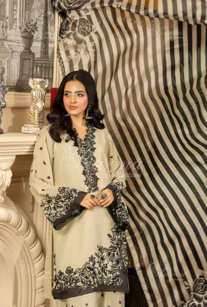 Pakistani women's skin silk short shirt farshi shalwar detail view