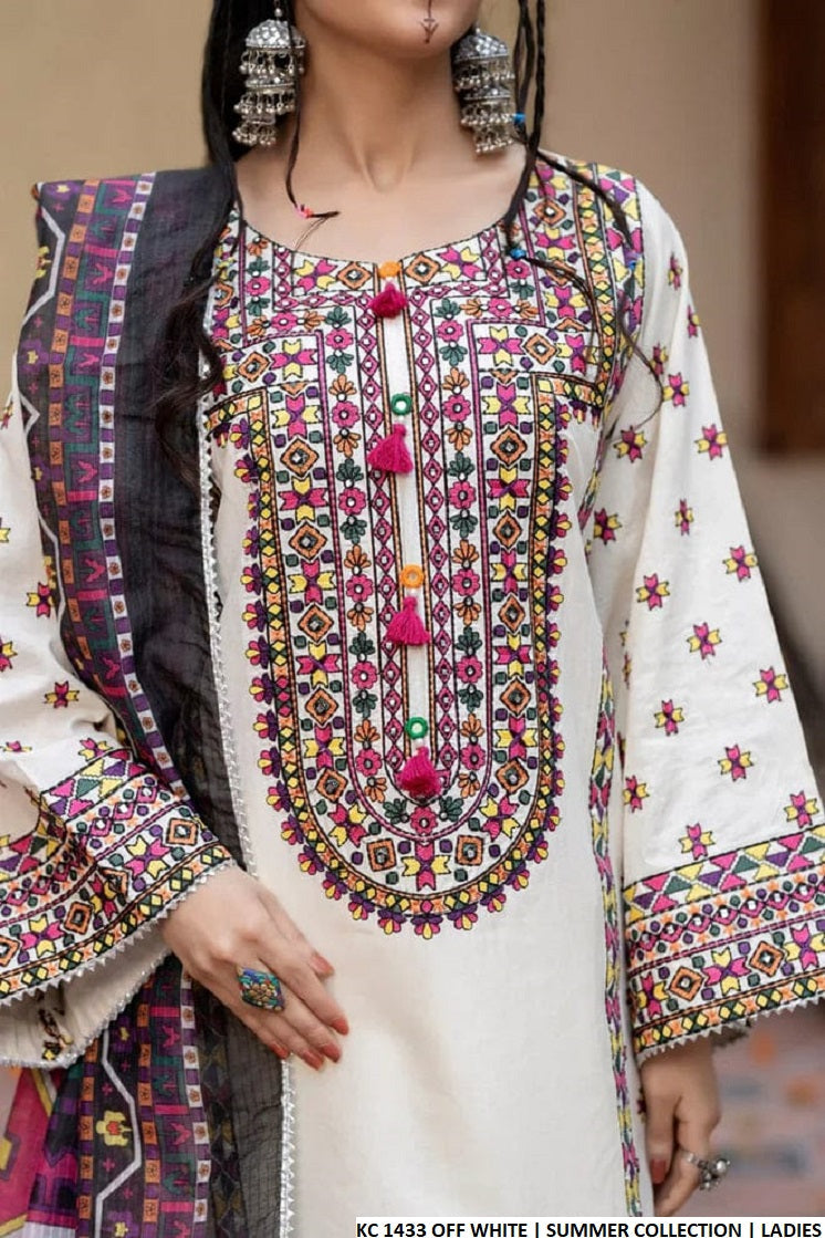 KC 1433  PEARL WHITE | FARSHI SHALWAR