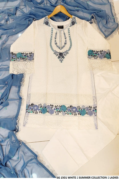 SG 1501 WHITE FARSHI SHALWAR