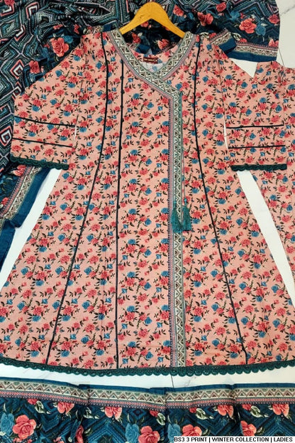Pakistani women's lawn A-Line printed casual shirt side view