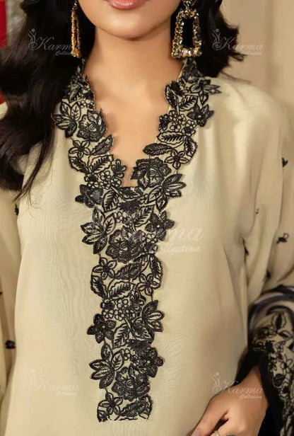 Pakistani women's skin silk short shirt farshi shalwar back view