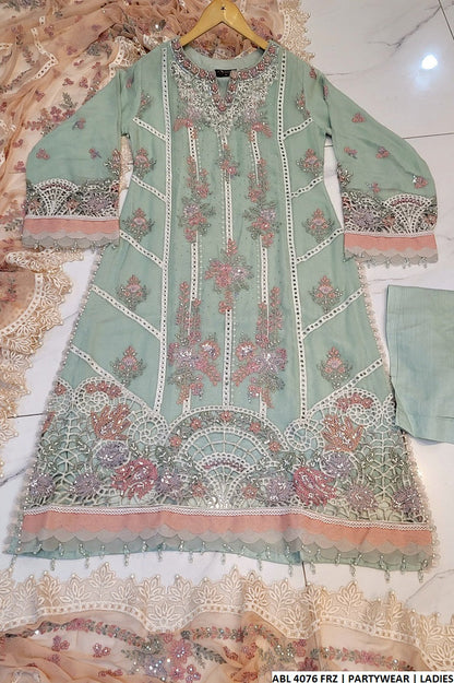 ABL 4076 - Elegant A-line Chiffon 3-Piece Women's Pakistani Suit