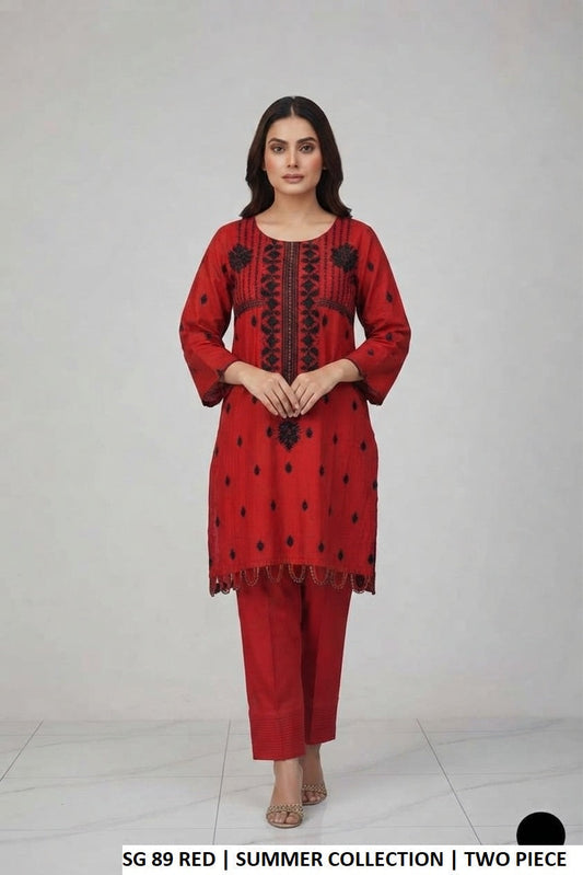 SG 89 RED | FARSHI SHALWAR