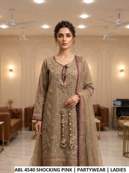 ABL 4540 SHOCKING PINK | DOUBLE DUPATTA