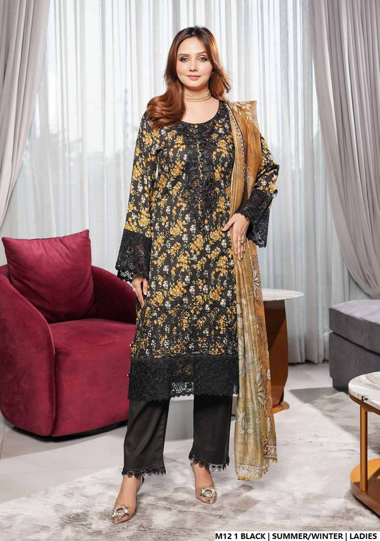 Pakistani women's lawn A-Line printed casual shirt side view