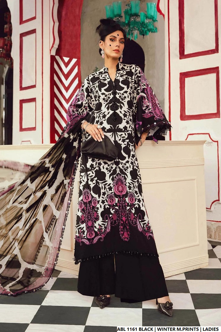 Printed lawn straight shirt - Pakistani women's casual summer outfit with lawn trouser and digital print dupatta front view