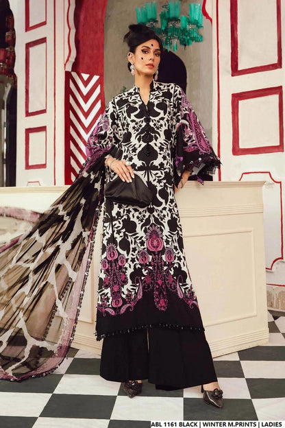 Printed lawn straight shirt - Pakistani women's casual summer outfit with lawn trouser and digital print dupatta front view