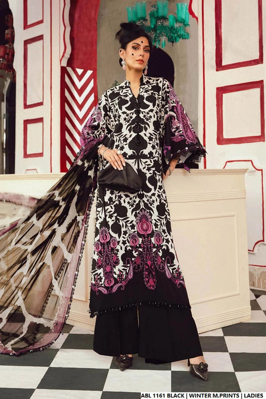 Printed lawn straight shirt - Pakistani women's casual summer outfit with lawn trouser and digital print dupatta front view