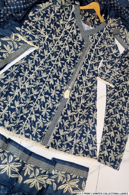 Pakistani women's lawn A-Line printed casual outfit full view