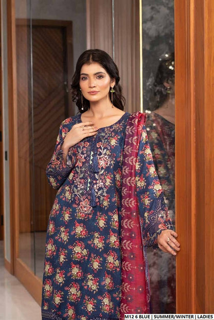Pakistani women's lawn A-Line printed casual shirt side view