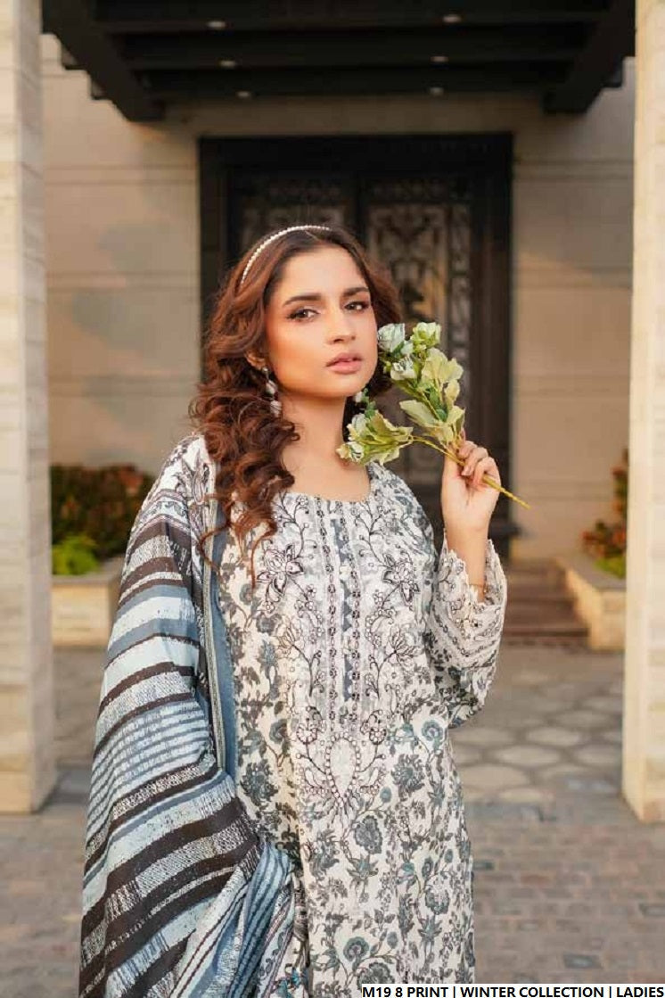 Pakistani women's lawn A-Line printed casual shirt side view