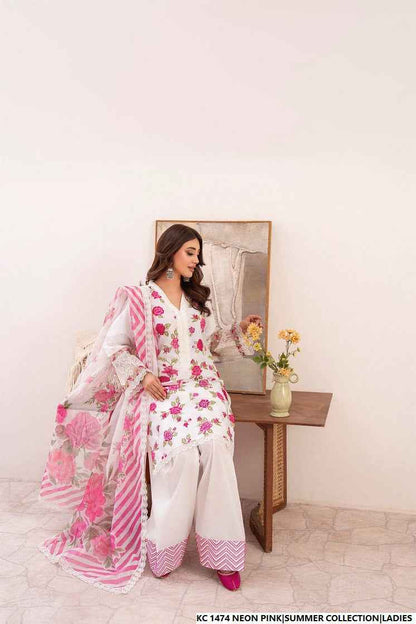 KC 1474 NEON PINK FARSHI SHALWAR