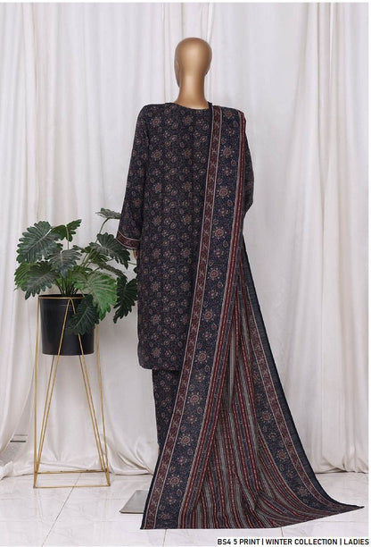 Pakistani women's lawn A-Line printed casual outfit back view