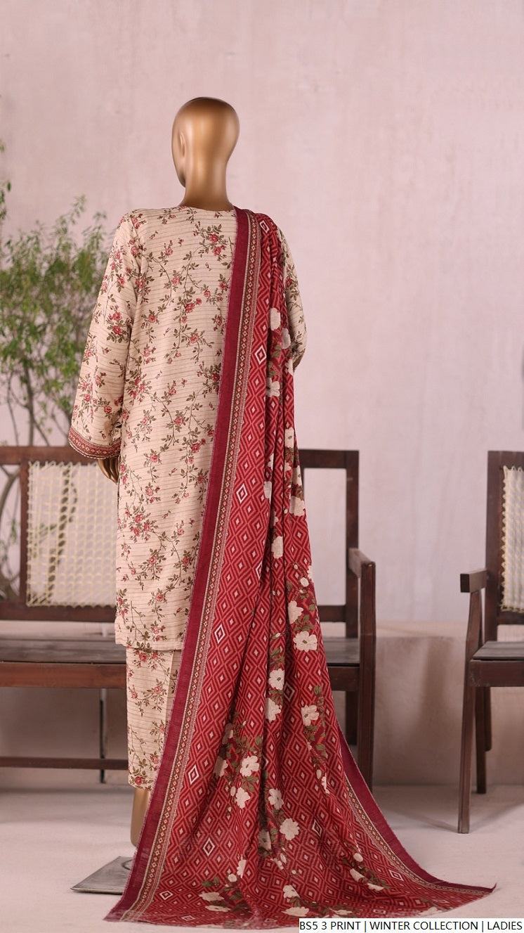 Pakistani women's lawn A-Line printed casual outfit back view