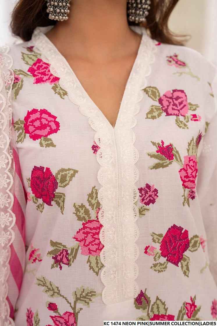 KC 1474 NEON PINK FARSHI SHALWAR