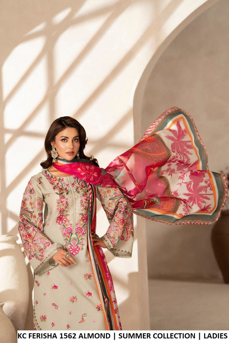 Pakistani women's almond cotton straight shirt plazo detail view