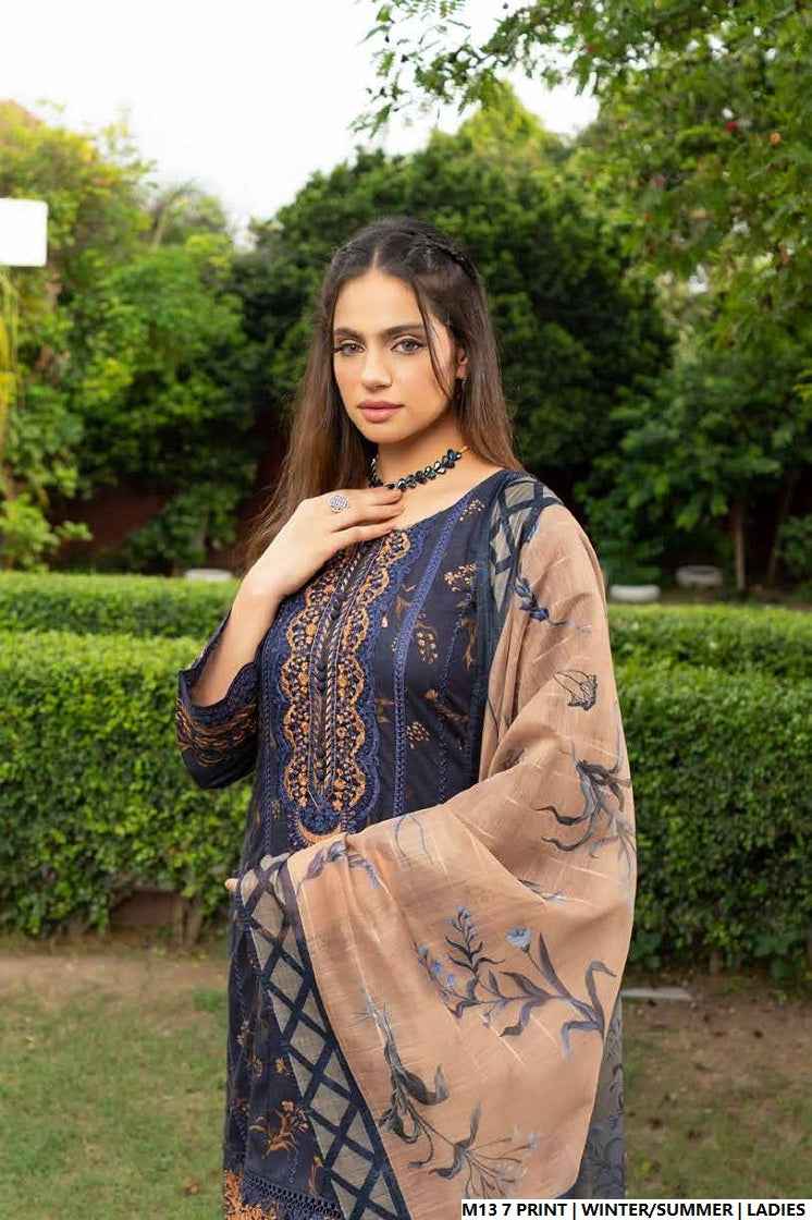 Pakistani women's lawn A-Line printed casual shirt side view