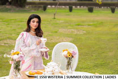 Pakistani women's wisteria purple cotton straight shirt plazo detail view