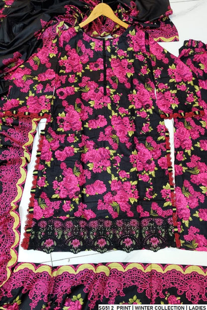 Pakistani women's lawn A-Line printed casual shirt detail view