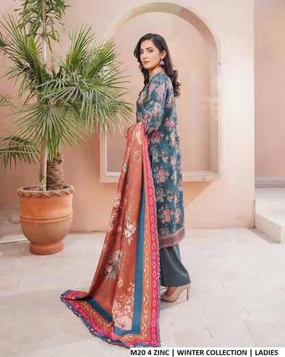 Zinc grey lawn Pakistani women's A-Line casual shirt side view