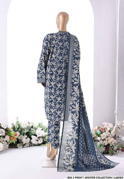 Pakistani women's lawn A-Line printed casual outfit back view