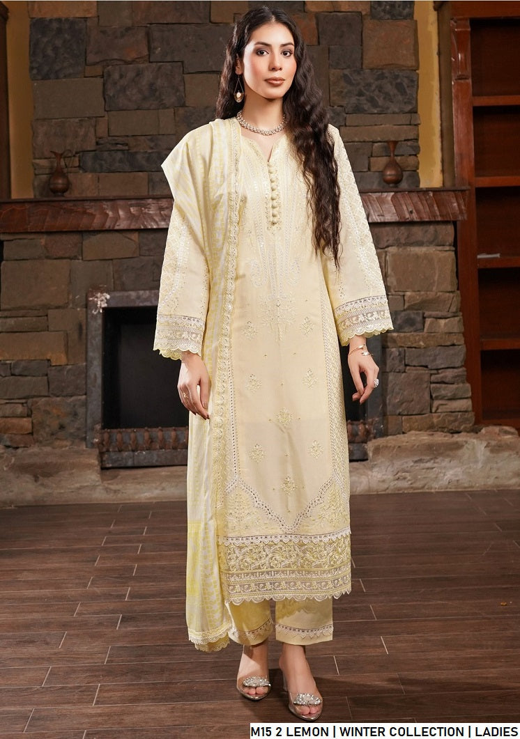 Pakistani women's lemon yellow lawn A-Line casual shirt detail view