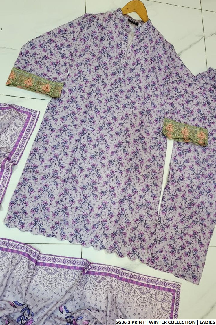 Pakistani women's lawn A-Line printed casual shirt side view