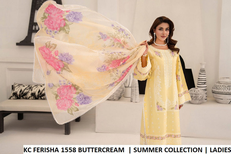 Pakistani women's buttercream cotton straight shirt plazo detail view