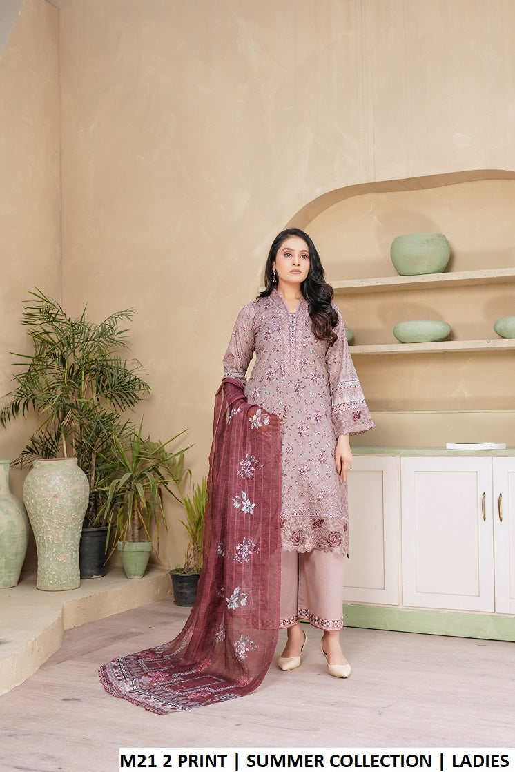 Pakistani women's lawn A-Line printed casual shirt plazo back view