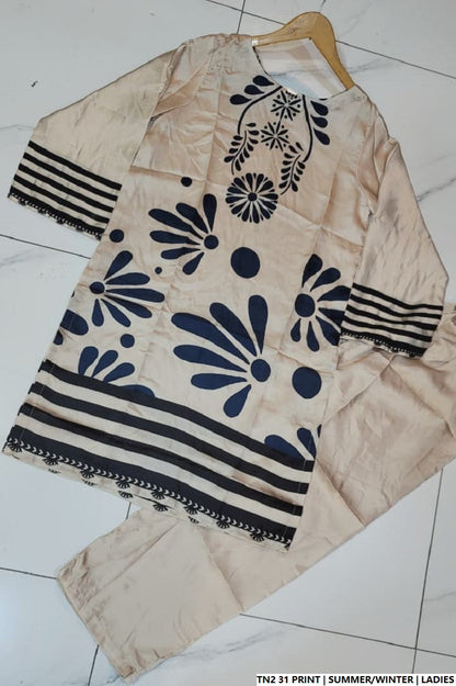 Pakistani women's lawn 2-piece printed casual suit detail view