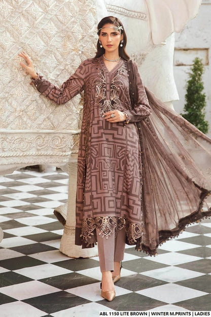 Printed lawn straight shirt - Pakistani women's casual summer outfit with lawn trouser and digital print dupatta front view