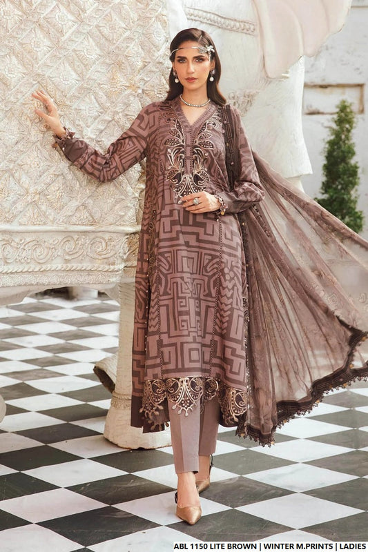 Printed lawn straight shirt - Pakistani women's casual summer outfit with lawn trouser and digital print dupatta front view
