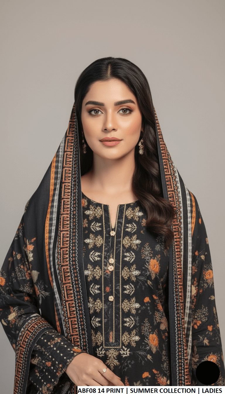 Pakistani women's lawn straight printed casual shirt side view