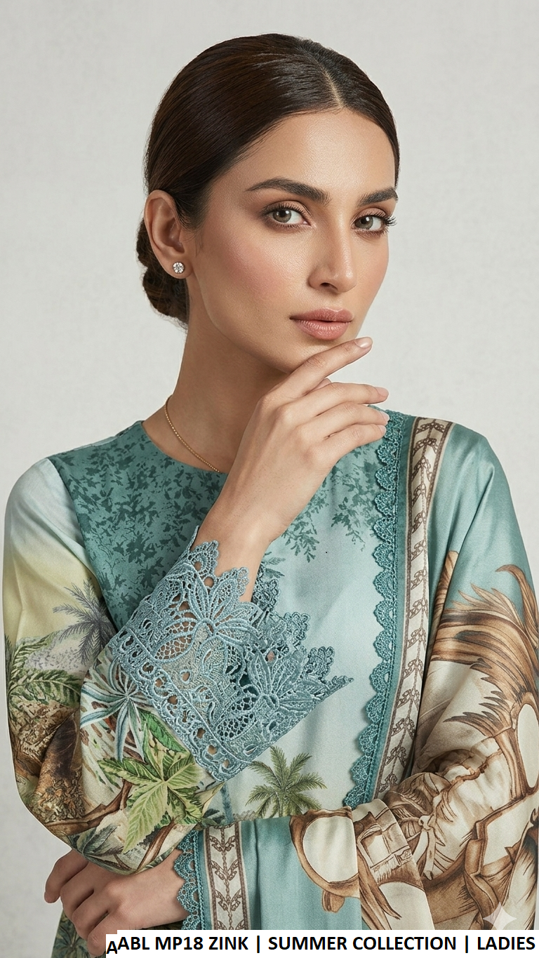 Zinc grey poly lawn Pakistani women's A-Line shirt side view