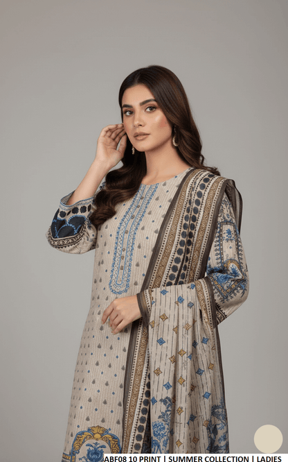 Pakistani women's lawn straight printed casual shirt side view
