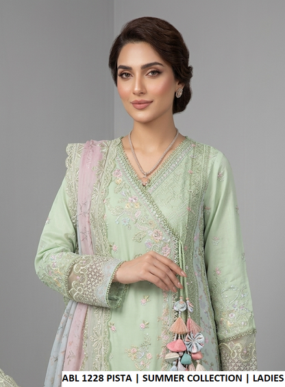 ABL 1228 PISTA cotton Pakistani women's A-Line shirt with plazo side view