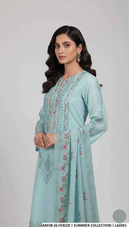 Ferozi cotton Pakistani women's casual straight shirt side view